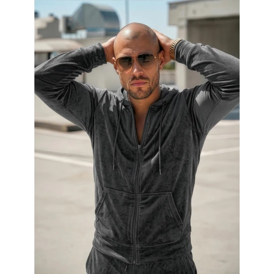 Pilkas vyriškas veliūrinis komplektas Silk JS/8C1169/29 Premium