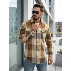 Vyriški rudi flaneliniai marškiniai Cory