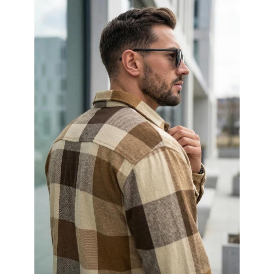 Vyriški rudi flaneliniai marškiniai Cory Marškiniai
