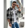 Vyriški balti/juodi flaneliniai marškiniai Cory Marškiniai