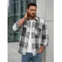 Men's black/white flannel shirt Cory