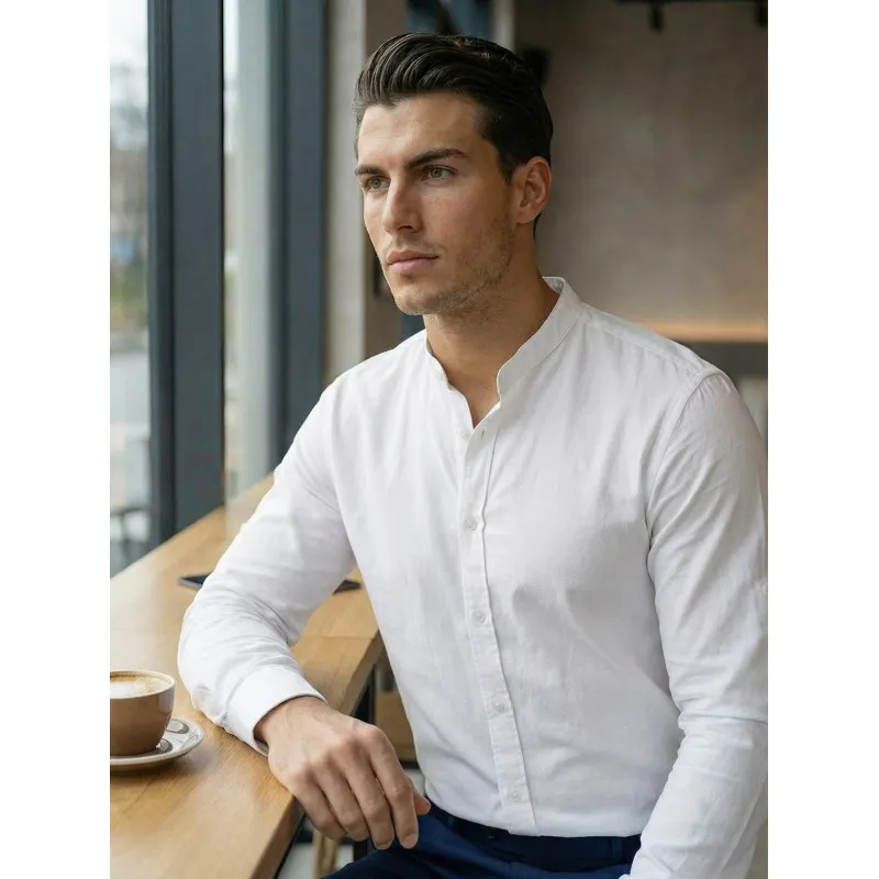 Balti elegantiški marškiniai Milet Marškiniai