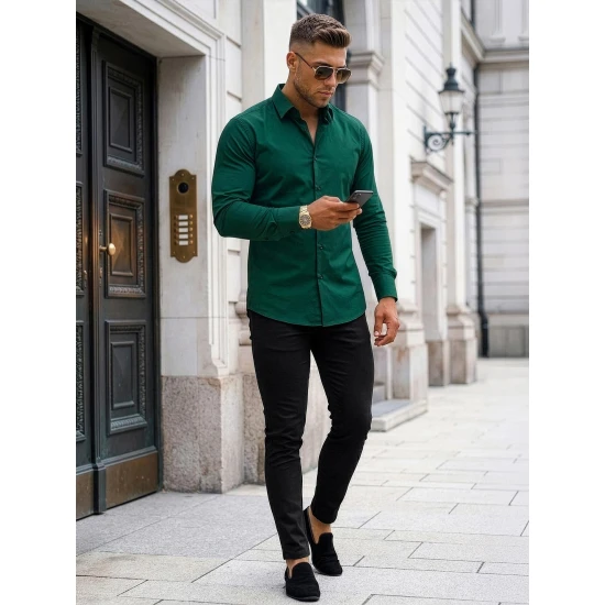 Žalios spalvos marškiniai Larum Marškiniai
