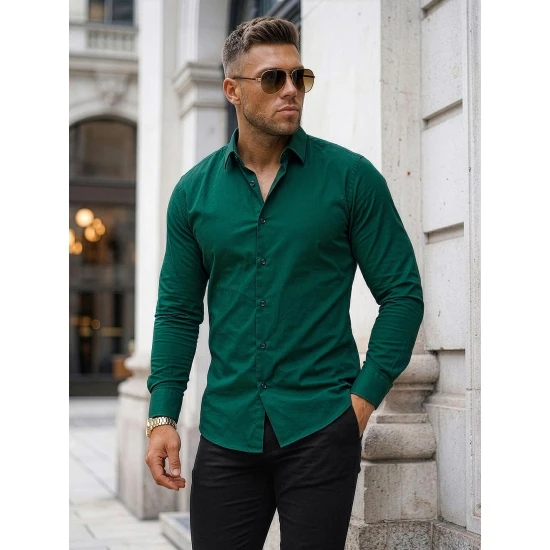 Žalios spalvos marškiniai Larum Marškiniai
