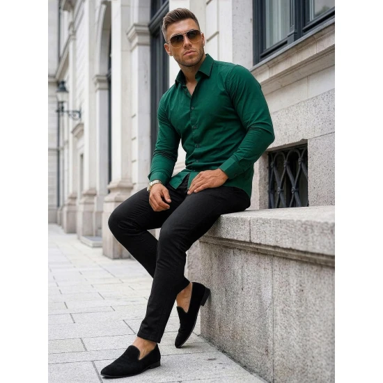 Žalios spalvos marškiniai Larum Marškiniai