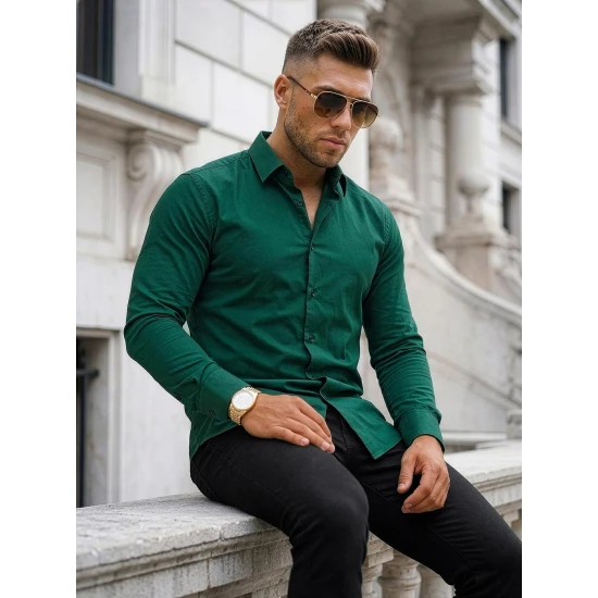 Žalios spalvos marškiniai Larum Marškiniai