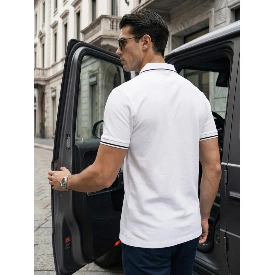 Vyriški balti polo marškinėliai Skull POLO marškinėliai