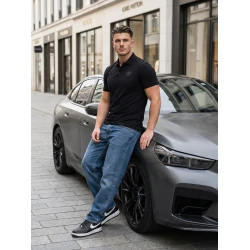 Vyriški juodi polo marškinėliai Adison