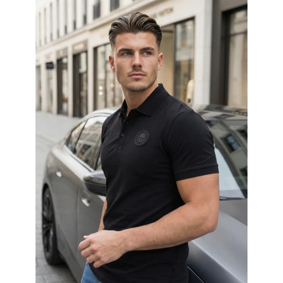 Vyriški juodi polo marškinėliai Adison POLO marškinėliai