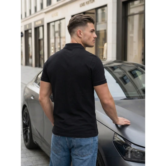 Vyriški juodi polo marškinėliai Adison POLO marškinėliai