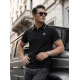 Vyriški juodi polo marškinėliai Skull POLO marškinėliai