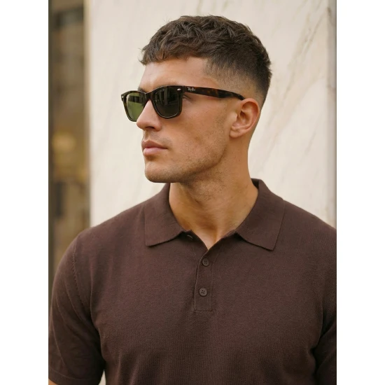 Vyriški tamsiai rudi polo marškinėliai Vibe POLO marškinėliai