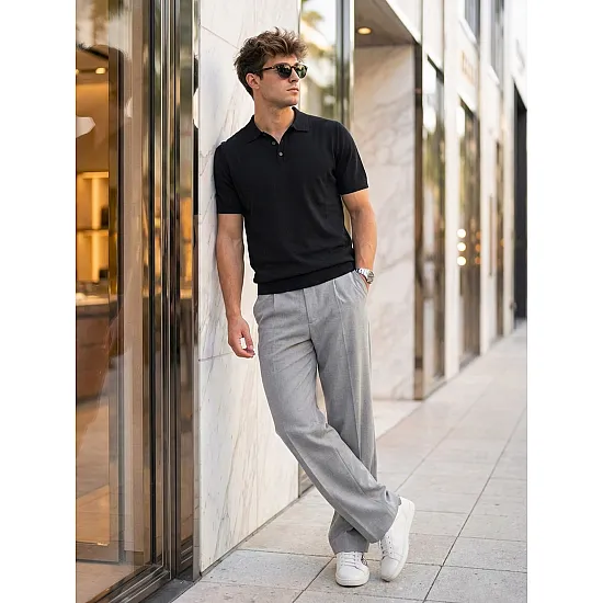 Meeste mustad polo-särgid Vibe POLO T-särk