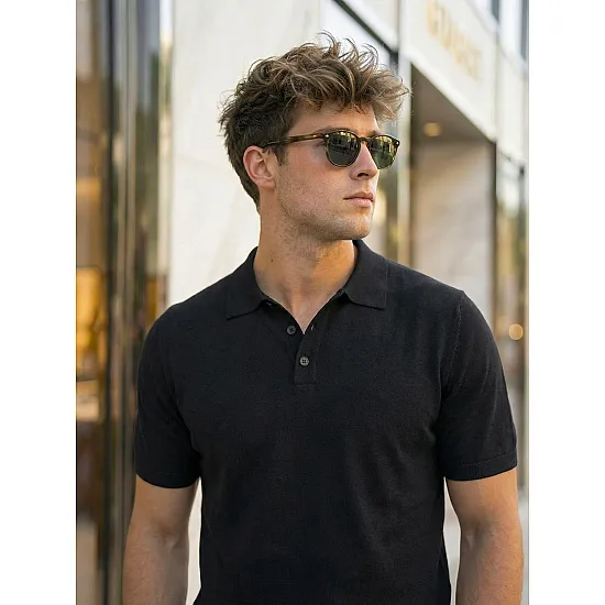 Meeste mustad polo-särgid Vibe POLO T-särk