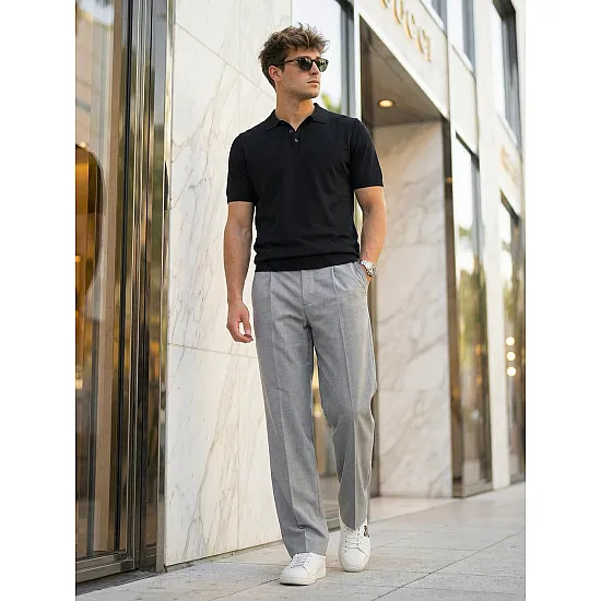 Meeste mustad polo-särgid Vibe POLO T-särk