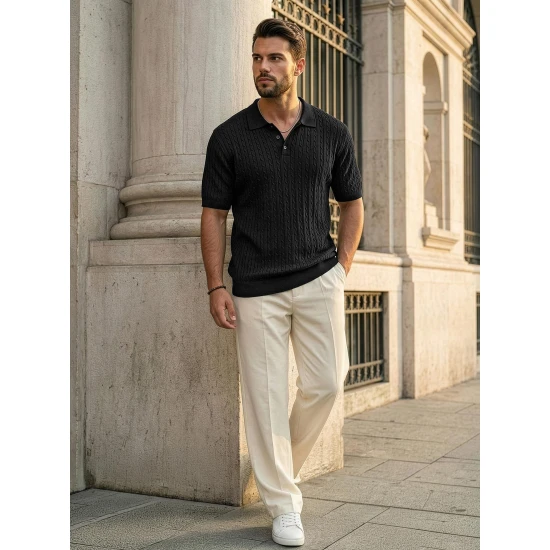 Vyriški juodi polo marškinėliai Style POLO marškinėliai