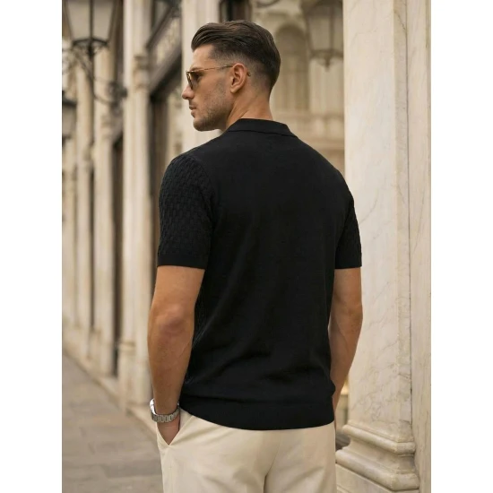 Vyriški juodi polo marškinėliai Fast POLO marškinėliai