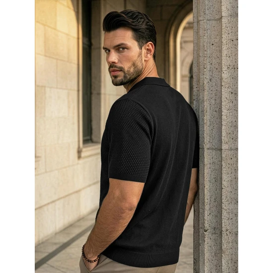 Vyriški juodi polo marškinėliai City POLO marškinėliai