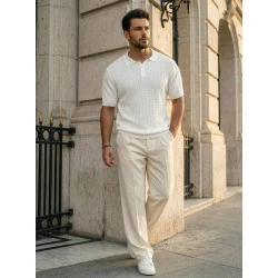 Vyriški balti polo marškinėliai Style