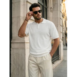 Vyriški balti polo marškinėliai Style