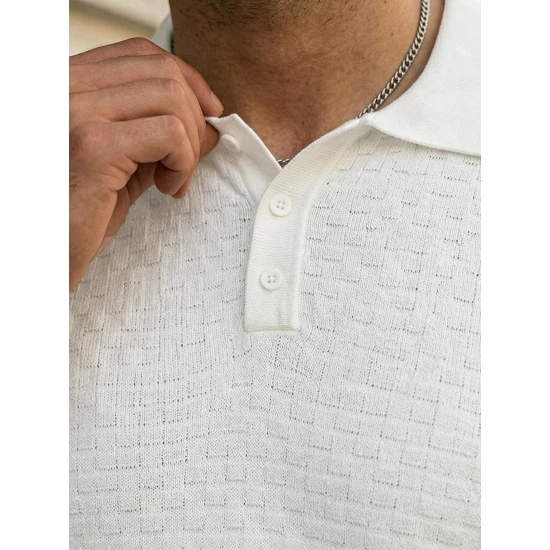 Vyriški balti polo marškinėliai Style POLO marškinėliai