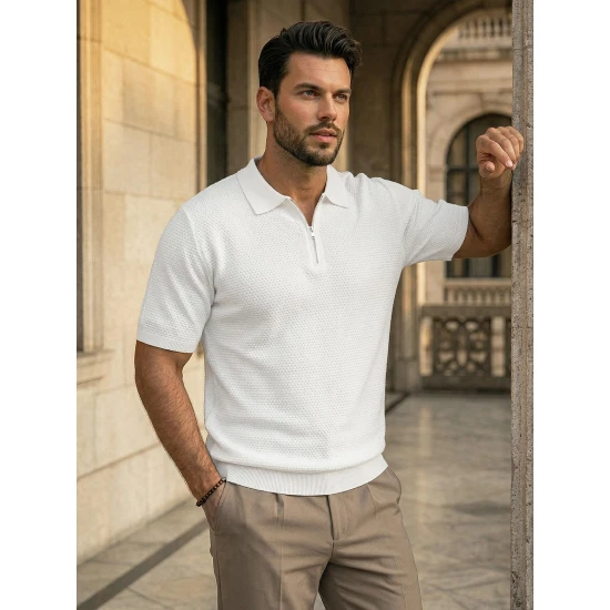 Vyriški balti polo marškinėliai City POLO marškinėliai