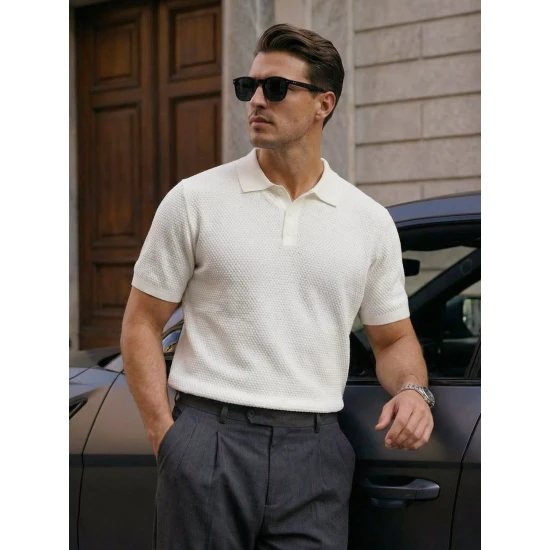 Vyriški balti polo marškinėliai Street POLO marškinėliai