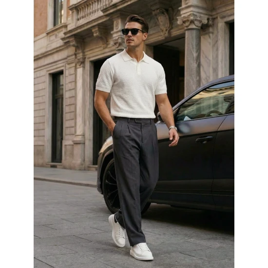 Vyriški balti polo marškinėliai Street POLO marškinėliai