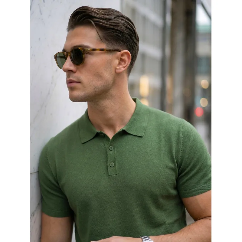 Męska zielona koszulka polo Vibe Koszulka POLO