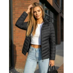 Moteriška juodos spalvos striukė su gobtuvu Enit