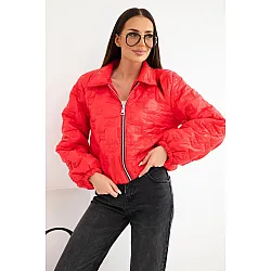 Moteriška raudona dygsniuota striukė Short