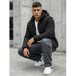 Pereinamojo laikotarpio juoda striukė Denal