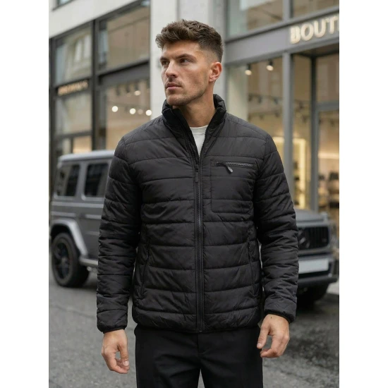 Pereinamojo laikotarpio juoda striukė Flif Vyriškos Striukės ir Paltai