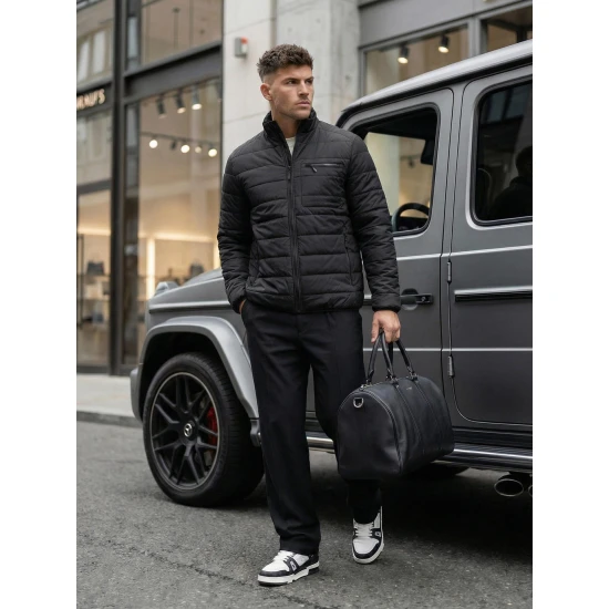 Pereinamojo laikotarpio juoda striukė Flif Vyriškos Striukės ir Paltai