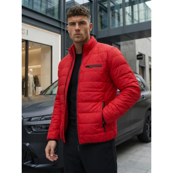 Pereinamojo laikotarpio raudona striukė Flif Vyriškos Striukės ir Paltai