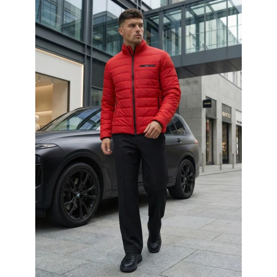 Pereinamojo laikotarpio raudona striukė Flif Vyriškos Striukės ir Paltai