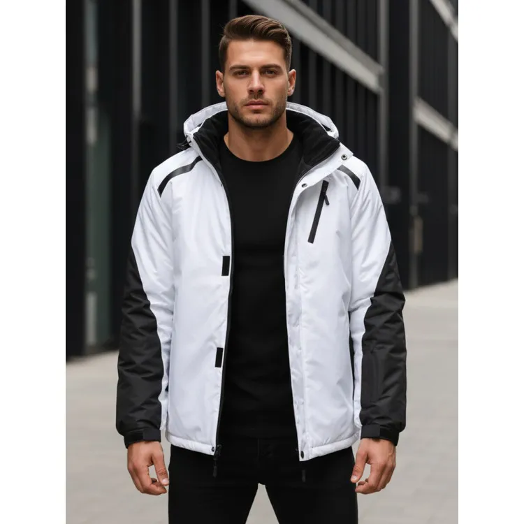 Men's white ski jacket Atlant