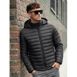 Vyriška pereinamojo sezono dygsniuotra juoda striukė Adam