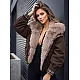 Women's Brown Jacket with Fur Trim, Oslo