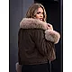 Loren Women's Dark Brown Winter Jacket with Fur Trim