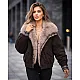 Women's Dark Brown Jacket with Fur Trim, Oslo
