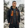 Juoda vyriška striukė su oranžinėmis detalėmis Ero Vyriškos Striukės ir Paltai