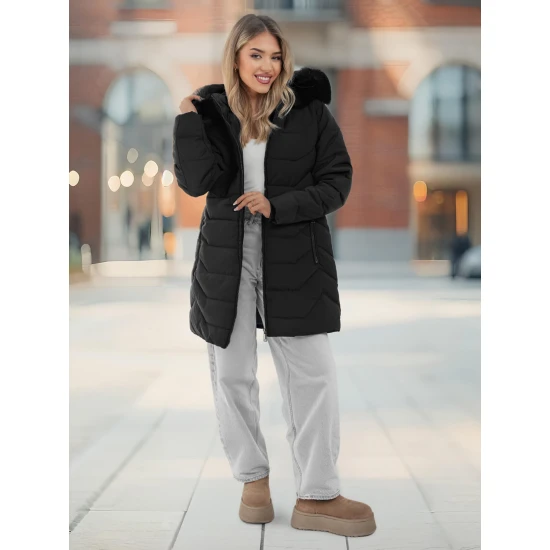 Juoda moteriška žieminė striukė Tamira