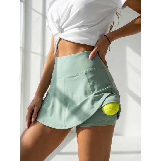 Moteriškas mėtinės spalvos sijonas- šortai Melin Sijonai