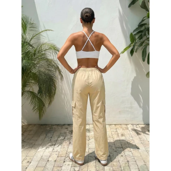 Moteriškos rusvos kelnės Elin Džinsai ir Kelnės