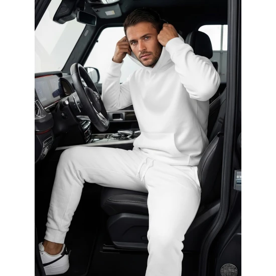 Vyriškos baltos laisvalaikio kelnės Sergo Laisvalaikio kelnės