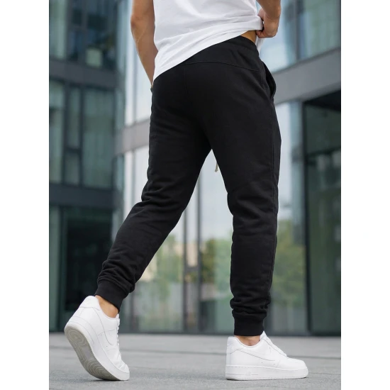 Vyriškos juodos spalvos kelnės Bold Laisvalaikio kelnės