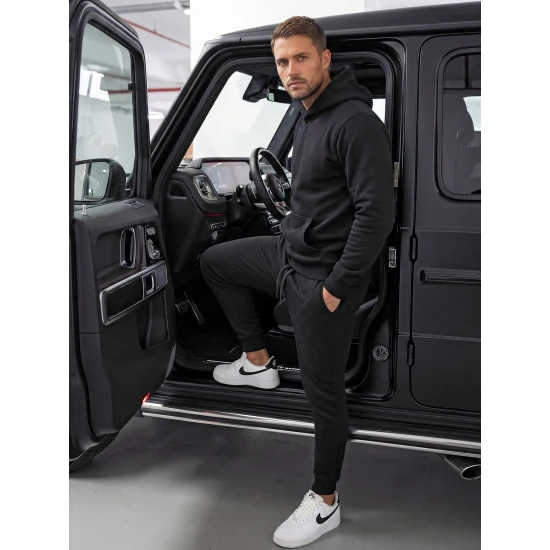 Vyriškos juodos laisvalaikio kelnės Sergo Laisvalaikio kelnės