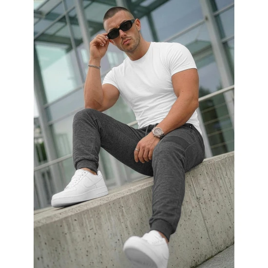 Vyriškos tamsiai pilkos kelnės Astin Laisvalaikio kelnės