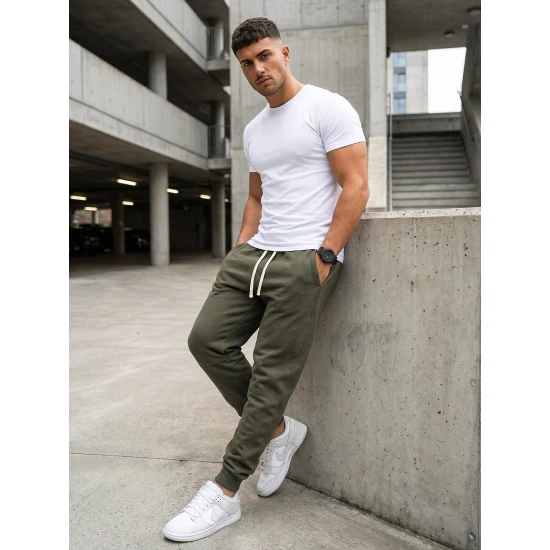 Vyriškos pilkos spalvos kelnės Base Laisvalaikio kelnės